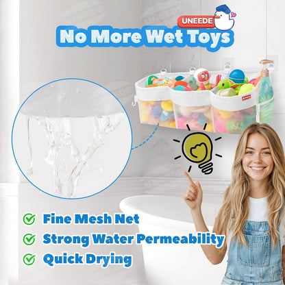 4.95 Gallons 3 Compartment Horizontal Bath Toy Storage