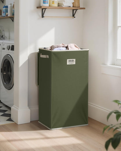 100L Laundry Hamper with Lid, Large Collapsible Laundry Basket
