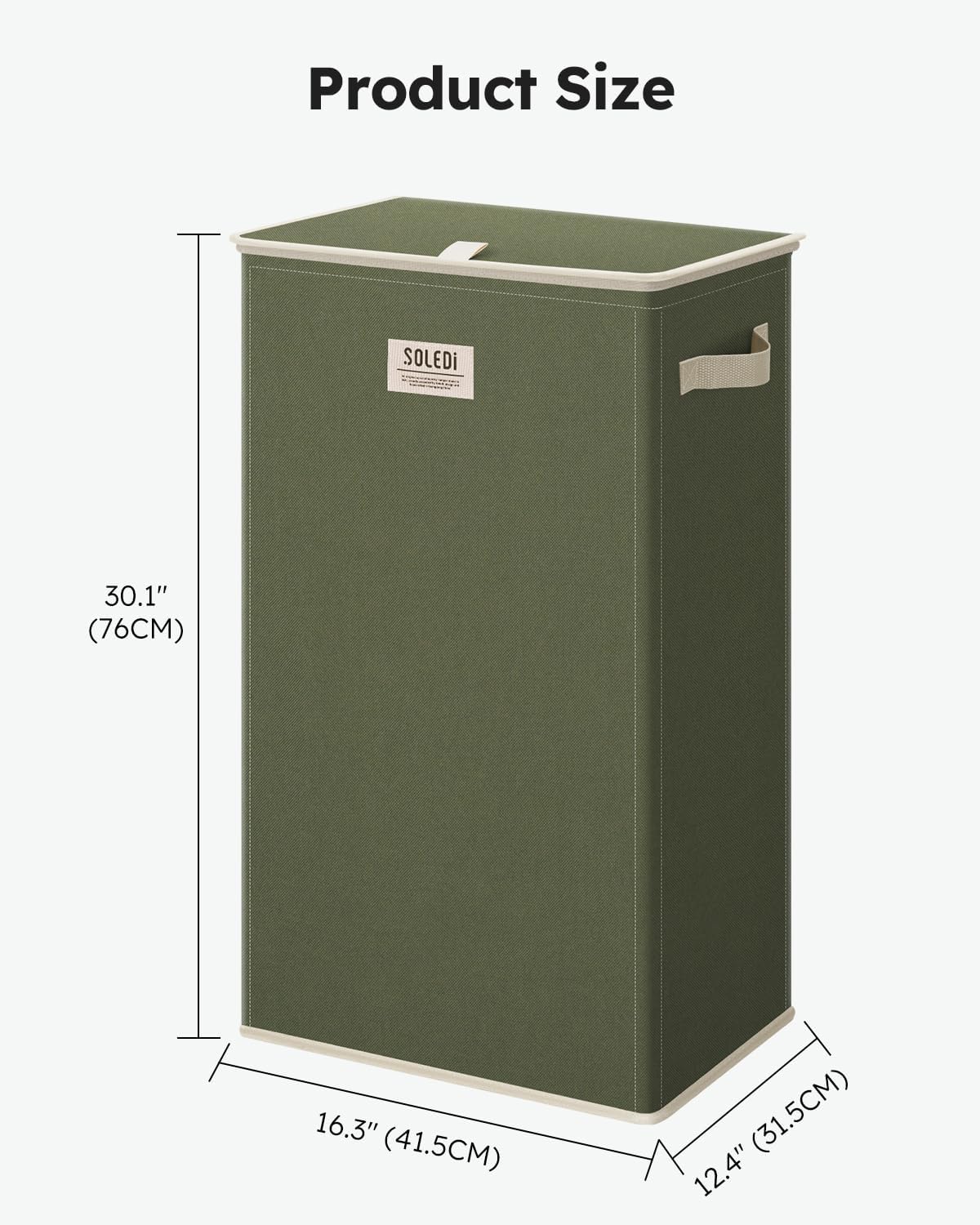 100L Laundry Hamper with Lid, Large Collapsible Laundry Basket