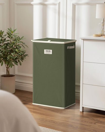 100L Laundry Hamper with Lid, Large Collapsible Laundry Basket