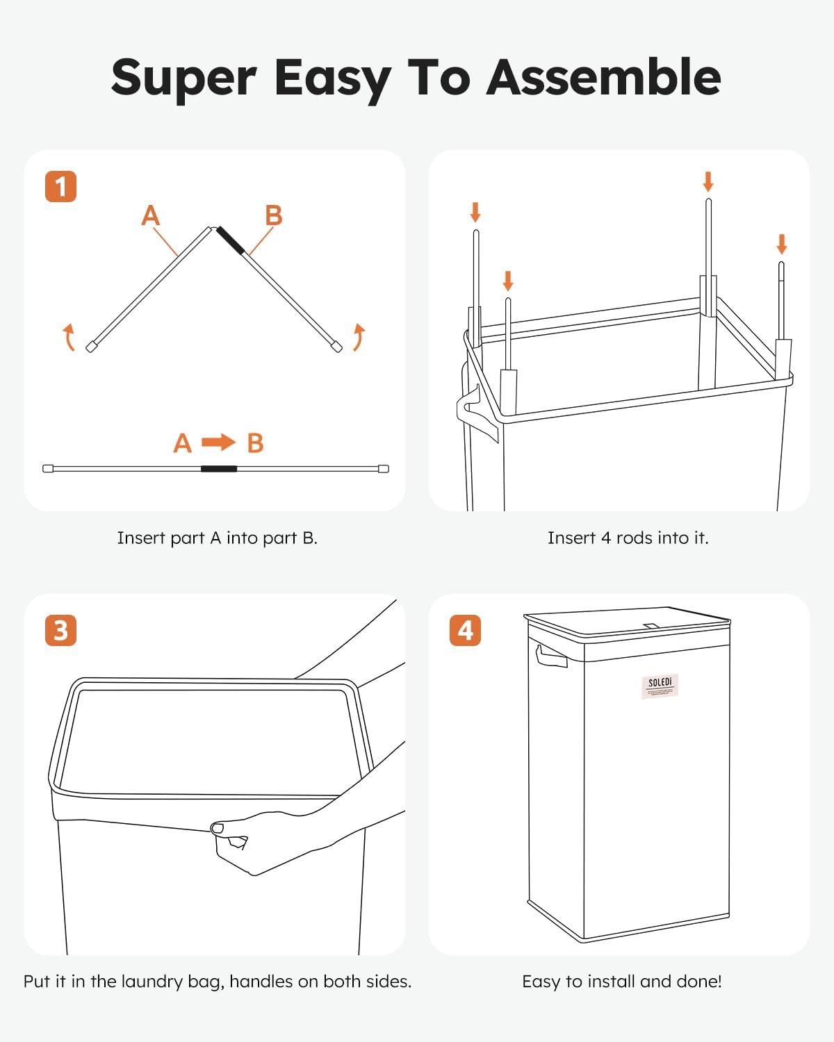100L Laundry Hamper with Lid, Large Collapsible Laundry Basket