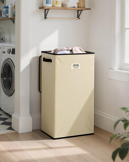 100L Laundry Hamper with Lid, Large Collapsible Laundry Basket