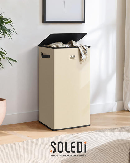 100L Laundry Hamper with Lid, Large Collapsible Laundry Basket