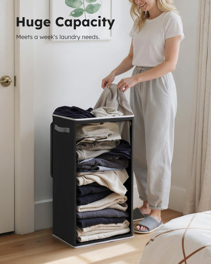 100L Laundry Hamper with Lid, Large Collapsible Laundry Basket