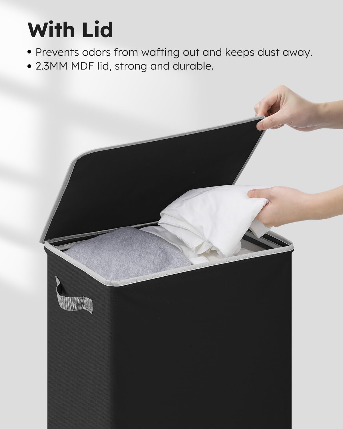 100L Laundry Hamper with Lid, Large Collapsible Laundry Basket
