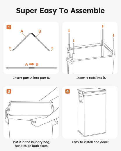 100L Laundry Hamper with Lid, Large Collapsible Laundry Basket