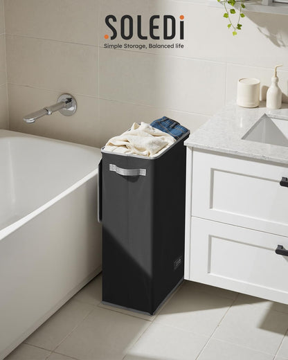 100L Laundry Hamper with Lid, Large Collapsible Laundry Basket