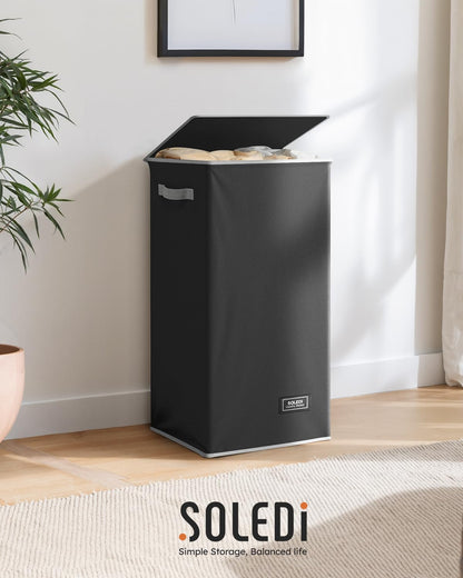 100L Laundry Hamper with Lid, Large Collapsible Laundry Basket
