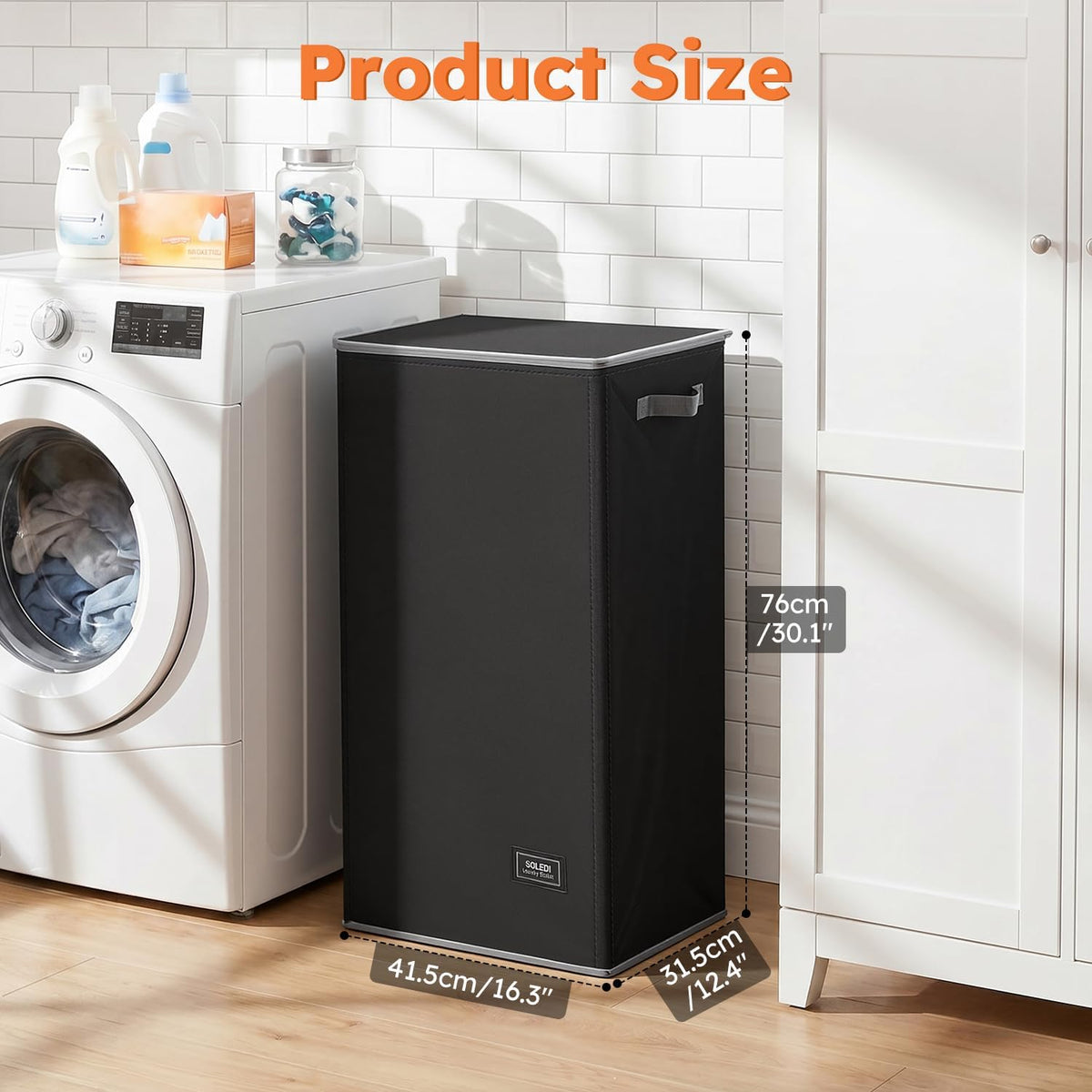 100L Laundry Hamper with Lid, Large Collapsible Laundry Basket