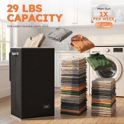 100L Laundry Hamper with Lid, Large Collapsible Laundry Basket