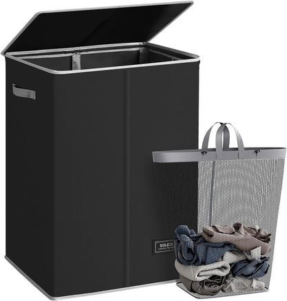 100L Laundry Hamper with Lid, Large Collapsible Laundry Basket