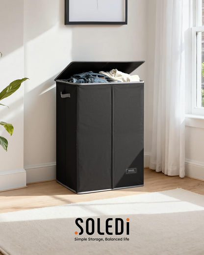 100L Laundry Hamper with Lid, Large Collapsible Laundry Basket