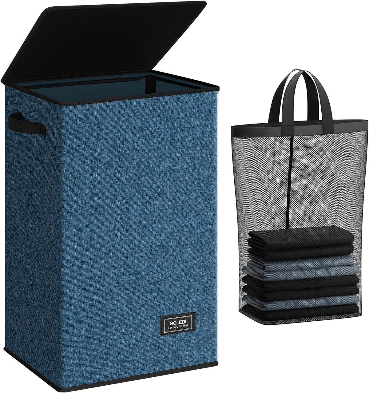 100L Laundry Hamper with Lid, Large Collapsible Laundry Basket