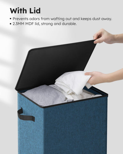 100L Laundry Hamper with Lid, Large Collapsible Laundry Basket