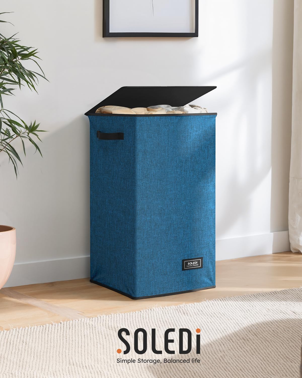 100L Laundry Hamper with Lid, Large Collapsible Laundry Basket
