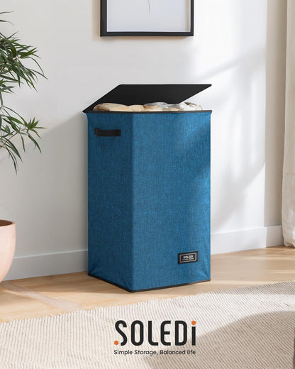100L Laundry Hamper with Lid, Large Collapsible Laundry Basket