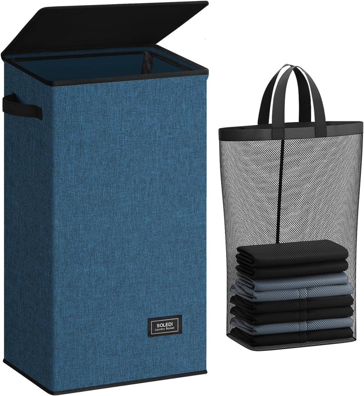 100L Laundry Hamper with Lid, Large Collapsible Laundry Basket