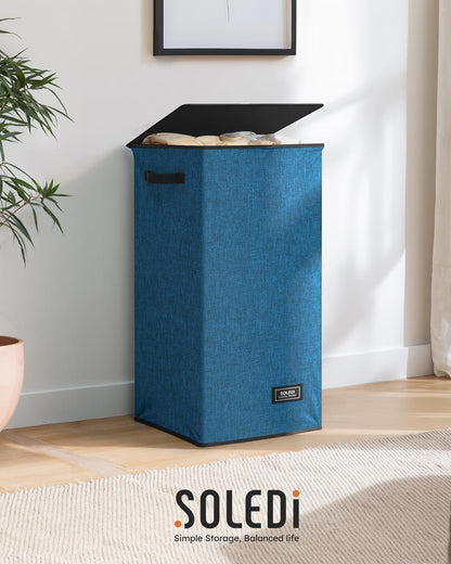 100L Laundry Hamper with Lid, Large Collapsible Laundry Basket