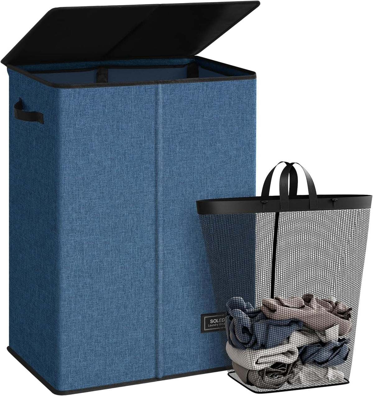 100L Laundry Hamper with Lid, Large Collapsible Laundry Basket