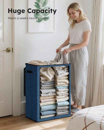 100L Laundry Hamper with Lid, Large Collapsible Laundry Basket