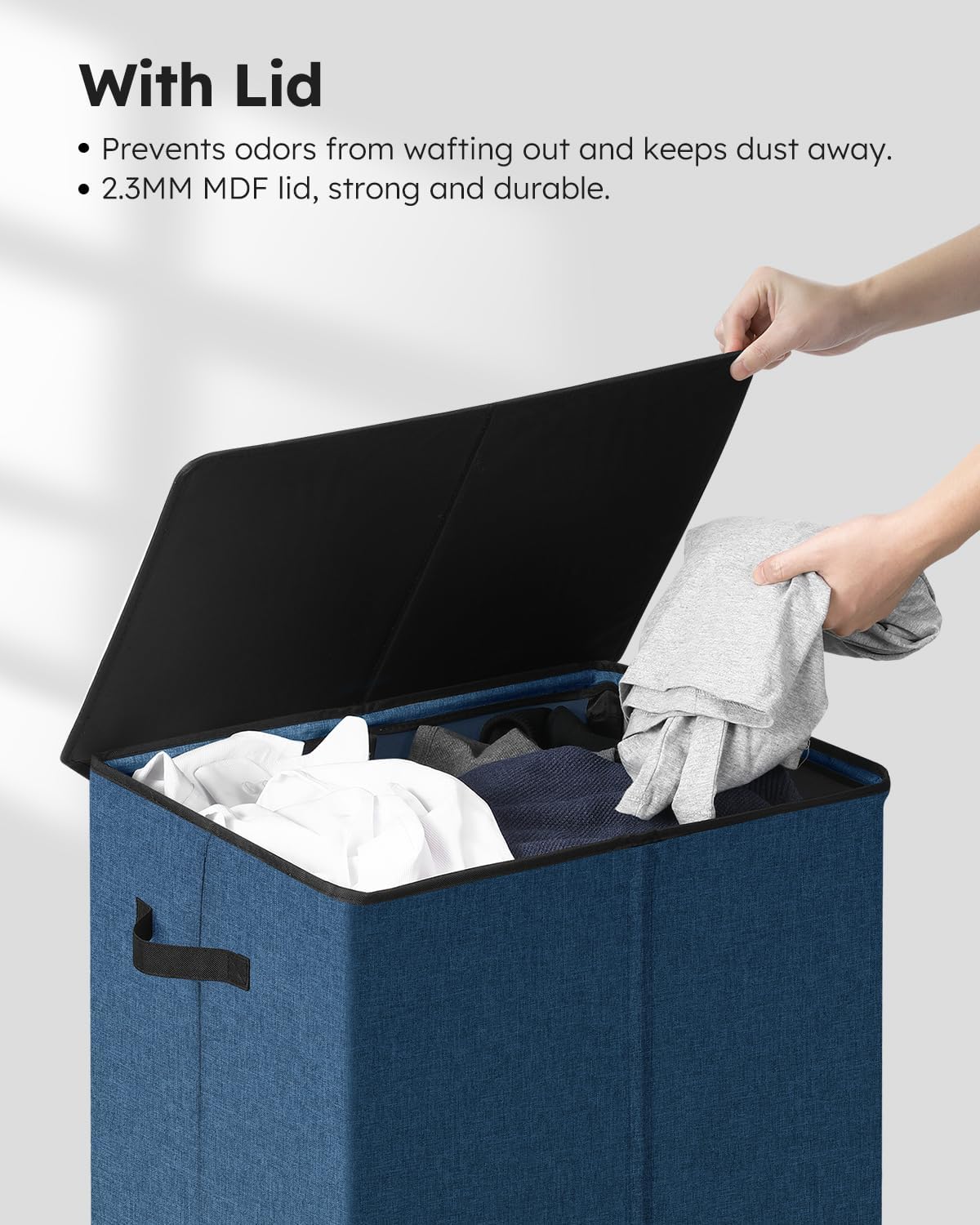 100L Laundry Hamper with Lid, Large Collapsible Laundry Basket