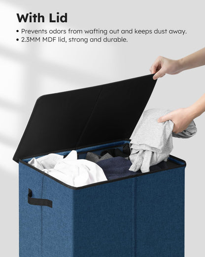 100L Laundry Hamper with Lid, Large Collapsible Laundry Basket