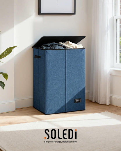 100L Laundry Hamper with Lid, Large Collapsible Laundry Basket
