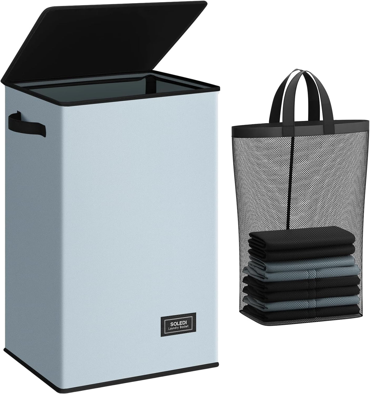 100L Laundry Hamper with Lid, Large Collapsible Laundry Basket