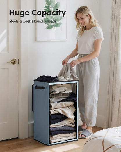 100L Laundry Hamper with Lid, Large Collapsible Laundry Basket