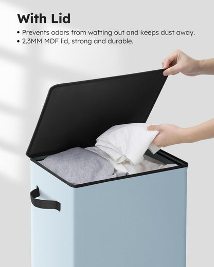 100L Laundry Hamper with Lid, Large Collapsible Laundry Basket