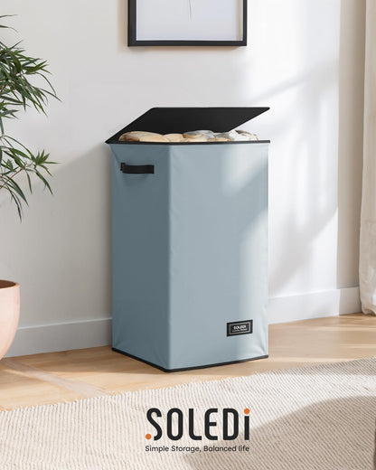 100L Laundry Hamper with Lid, Large Collapsible Laundry Basket