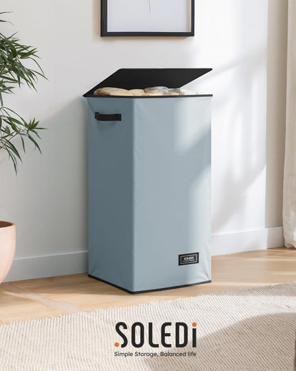 100L Laundry Hamper with Lid, Large Collapsible Laundry Basket