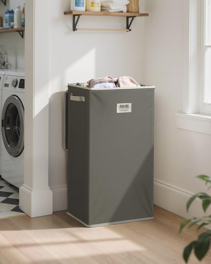 100L Laundry Hamper with Lid, Large Collapsible Laundry Basket