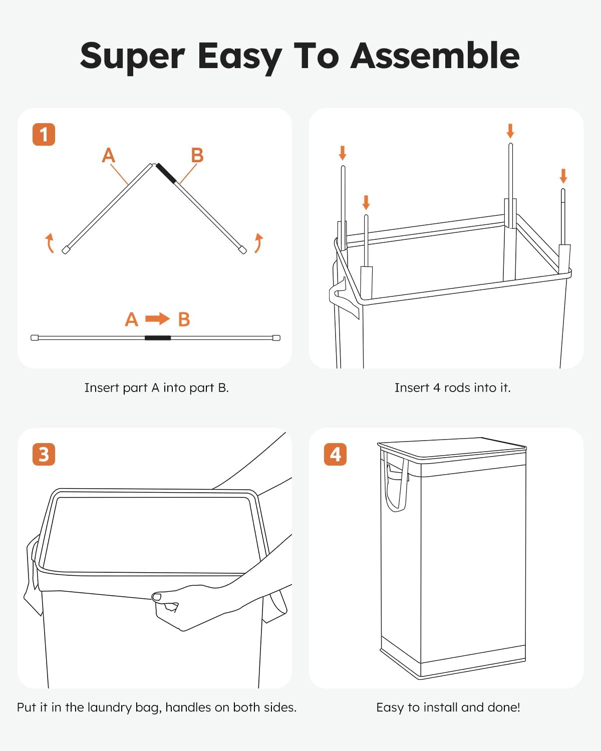100L Laundry Hamper with Lid, Large Collapsible Laundry Basket