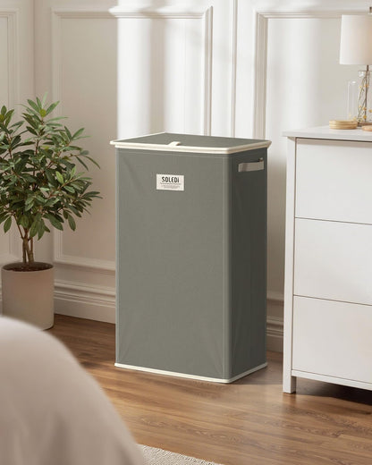 100L Laundry Hamper with Lid, Large Collapsible Laundry Basket