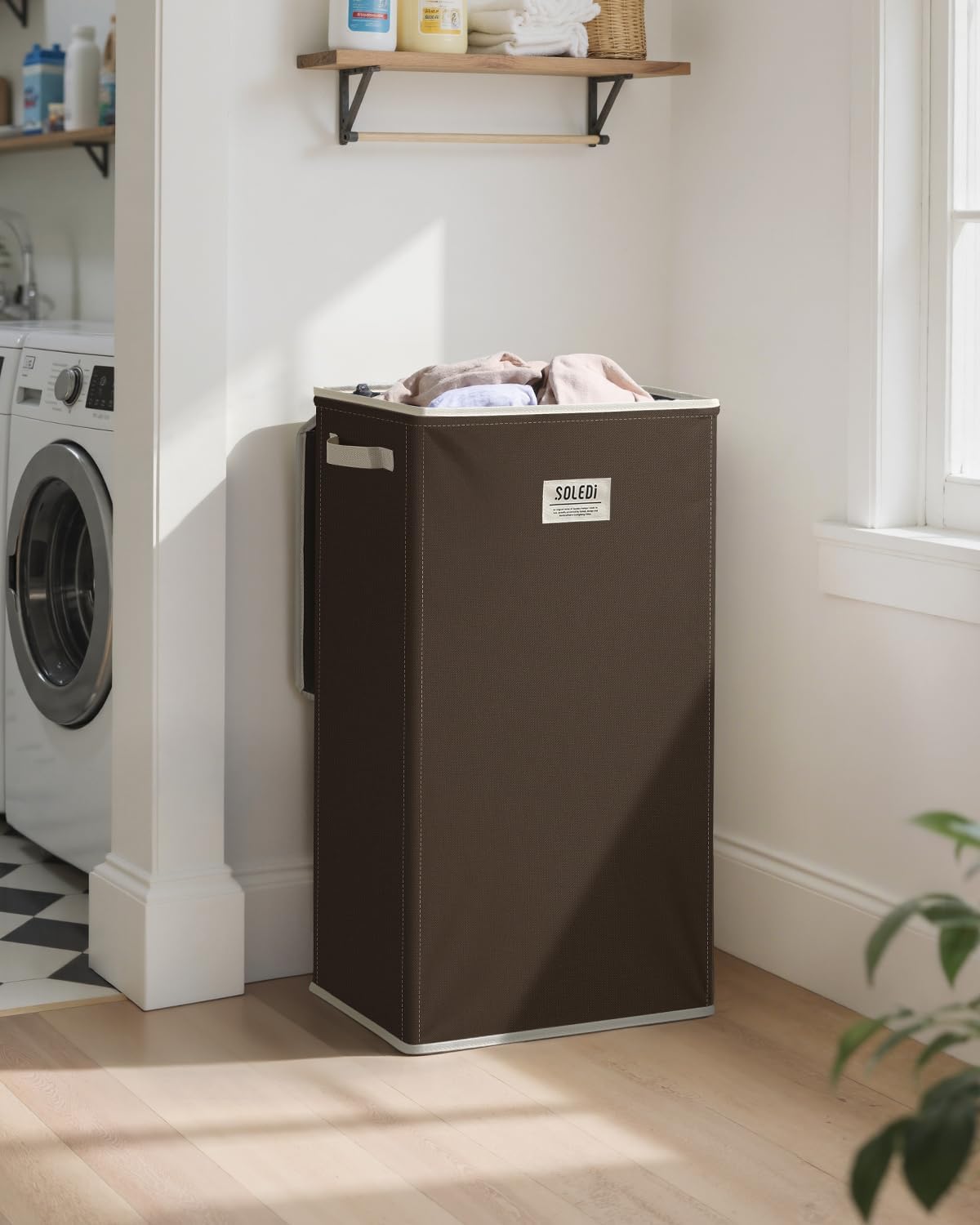 100L Laundry Hamper with Lid, Large Collapsible Laundry Basket