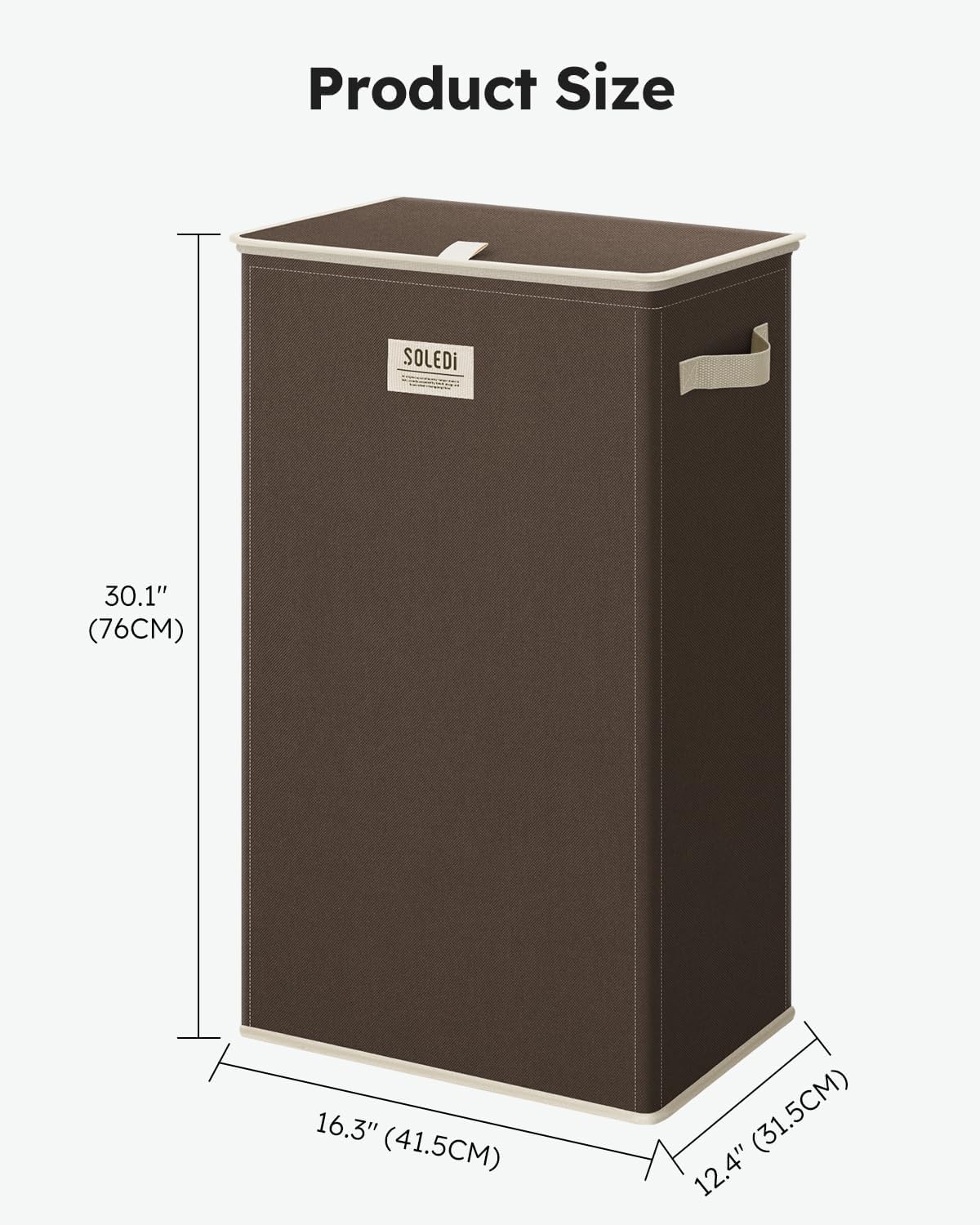 100L Laundry Hamper with Lid, Large Collapsible Laundry Basket