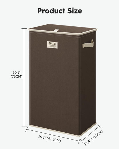 100L Laundry Hamper with Lid, Large Collapsible Laundry Basket