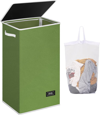100L Laundry Hamper with Lid, Large Collapsible Laundry Basket