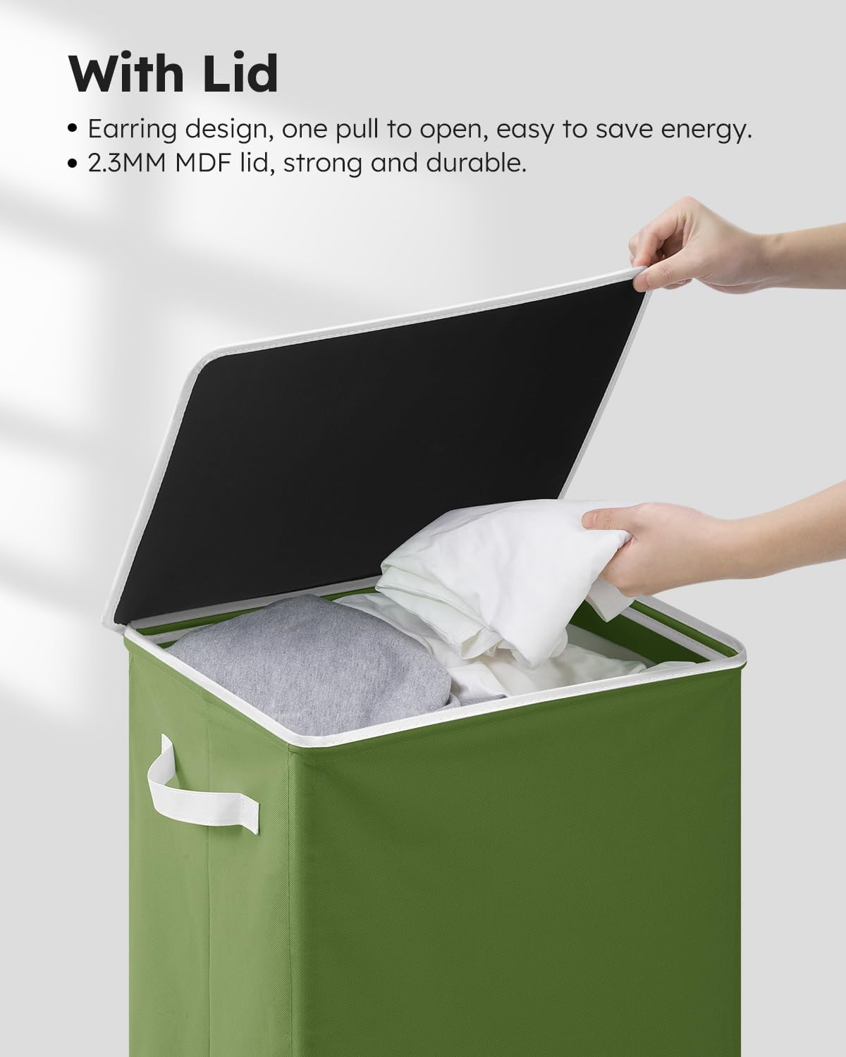 100L Laundry Hamper with Lid, Large Collapsible Laundry Basket