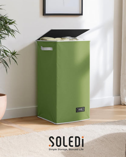 100L Laundry Hamper with Lid, Large Collapsible Laundry Basket