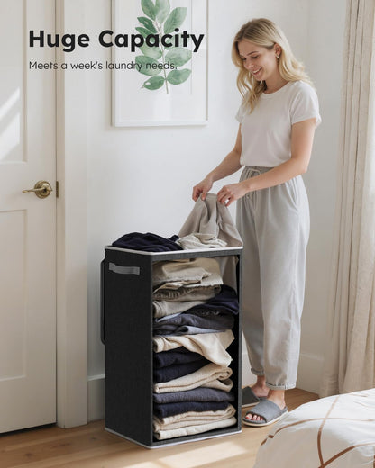 100L Laundry Hamper with Lid, Large Collapsible Laundry Basket