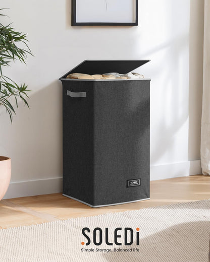 100L Laundry Hamper with Lid, Large Collapsible Laundry Basket
