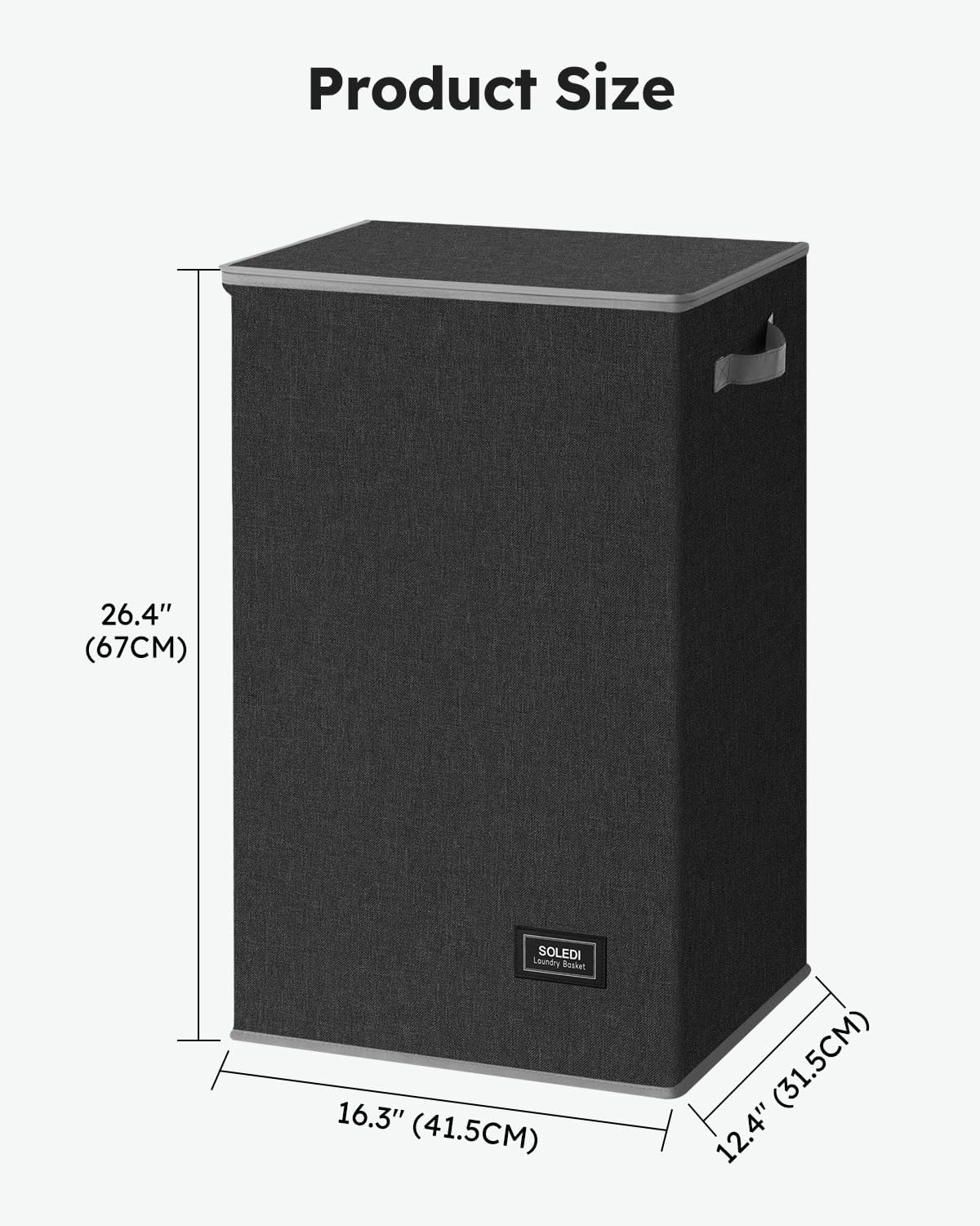 100L Laundry Hamper with Lid, Large Collapsible Laundry Basket