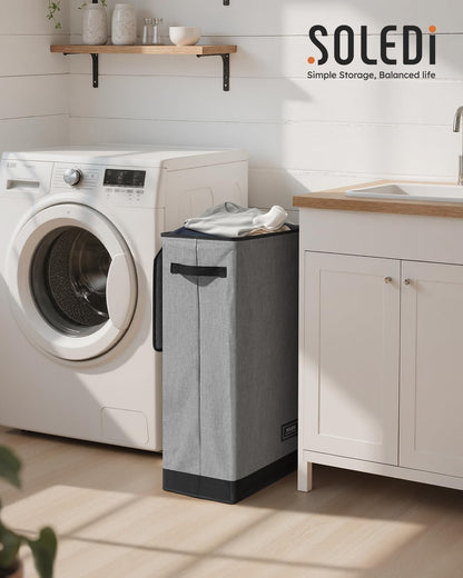 100L Laundry Hamper with Lid, Large Collapsible Laundry Basket