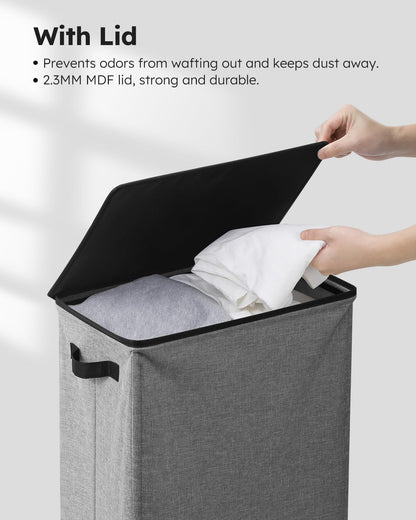 100L Laundry Hamper with Lid, Large Collapsible Laundry Basket