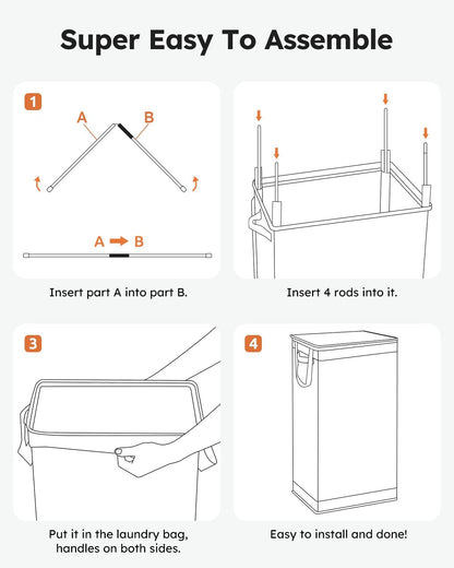 100L Laundry Hamper with Lid, Large Collapsible Laundry Basket