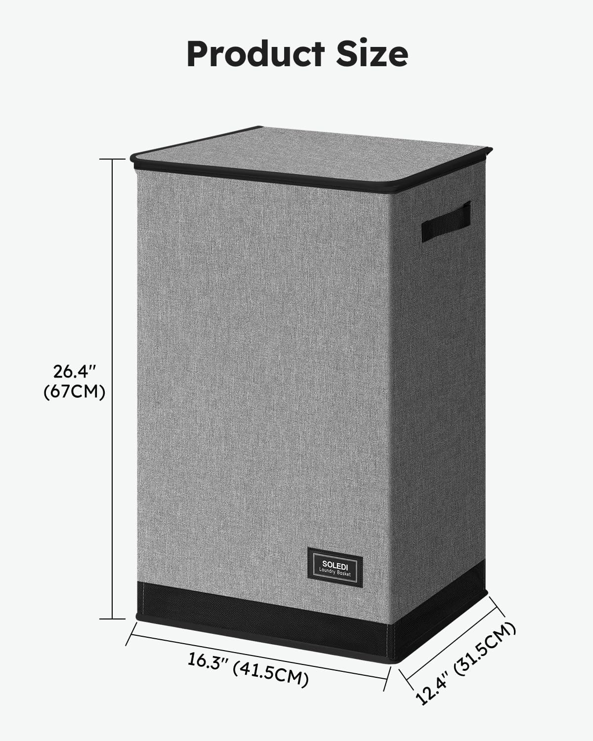 100L Laundry Hamper with Lid, Large Collapsible Laundry Basket