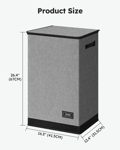 100L Laundry Hamper with Lid, Large Collapsible Laundry Basket