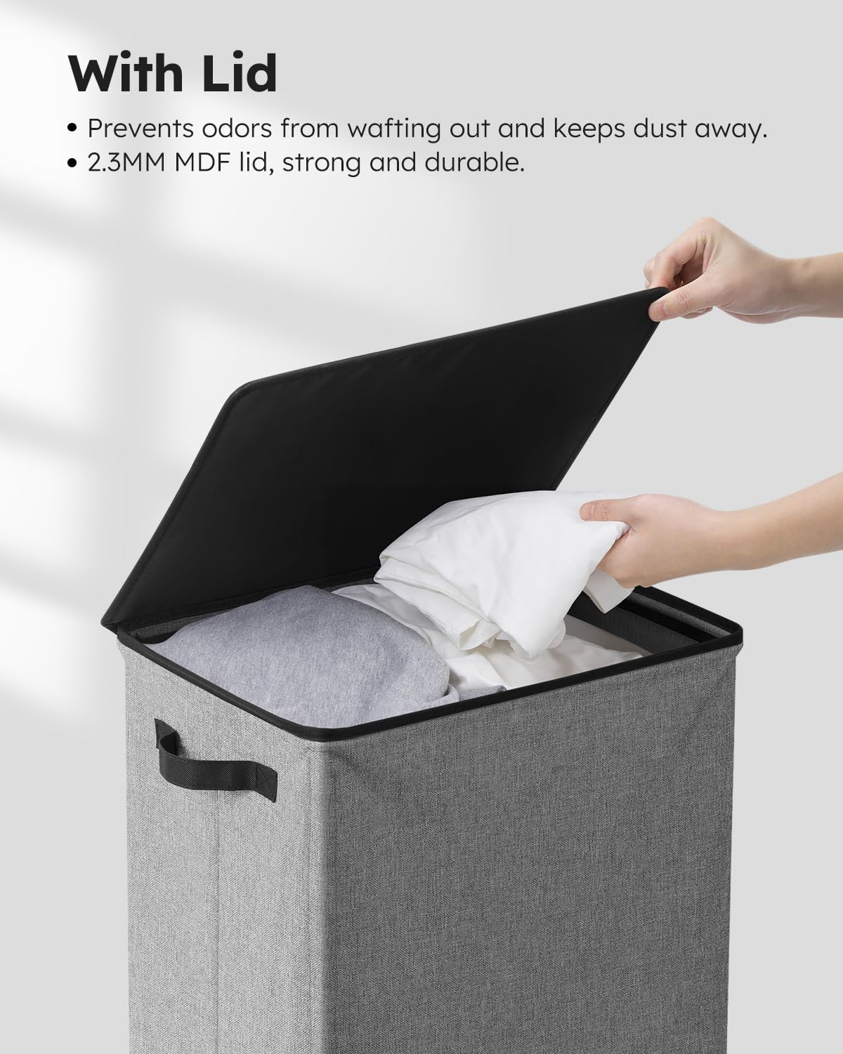 100L Laundry Hamper with Lid, Large Collapsible Laundry Basket